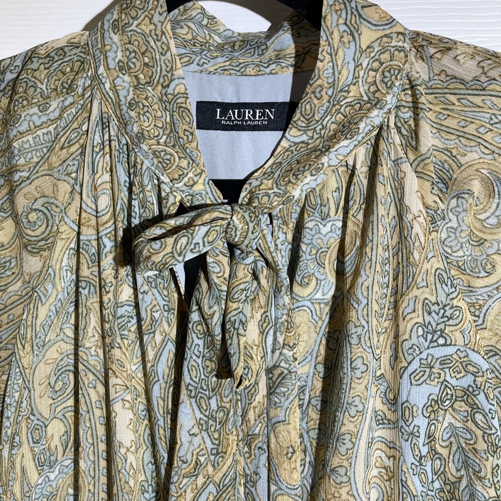 Lauren Ralph Lauren Women's Paisley Georgette Tie-Neck Dress~ NWT! - Picture 12 of 14